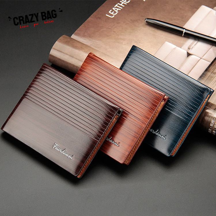 [crazy bag] original double fold men's short wallet Vintage Leather Multi card set coin clip