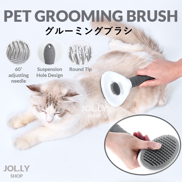 ?SG STOCK?Fur Grooming Thick Thin Needle Comb Brush Pet Brush Comb Self Cleaning Dog Brush Cat Brush Grooming Brush