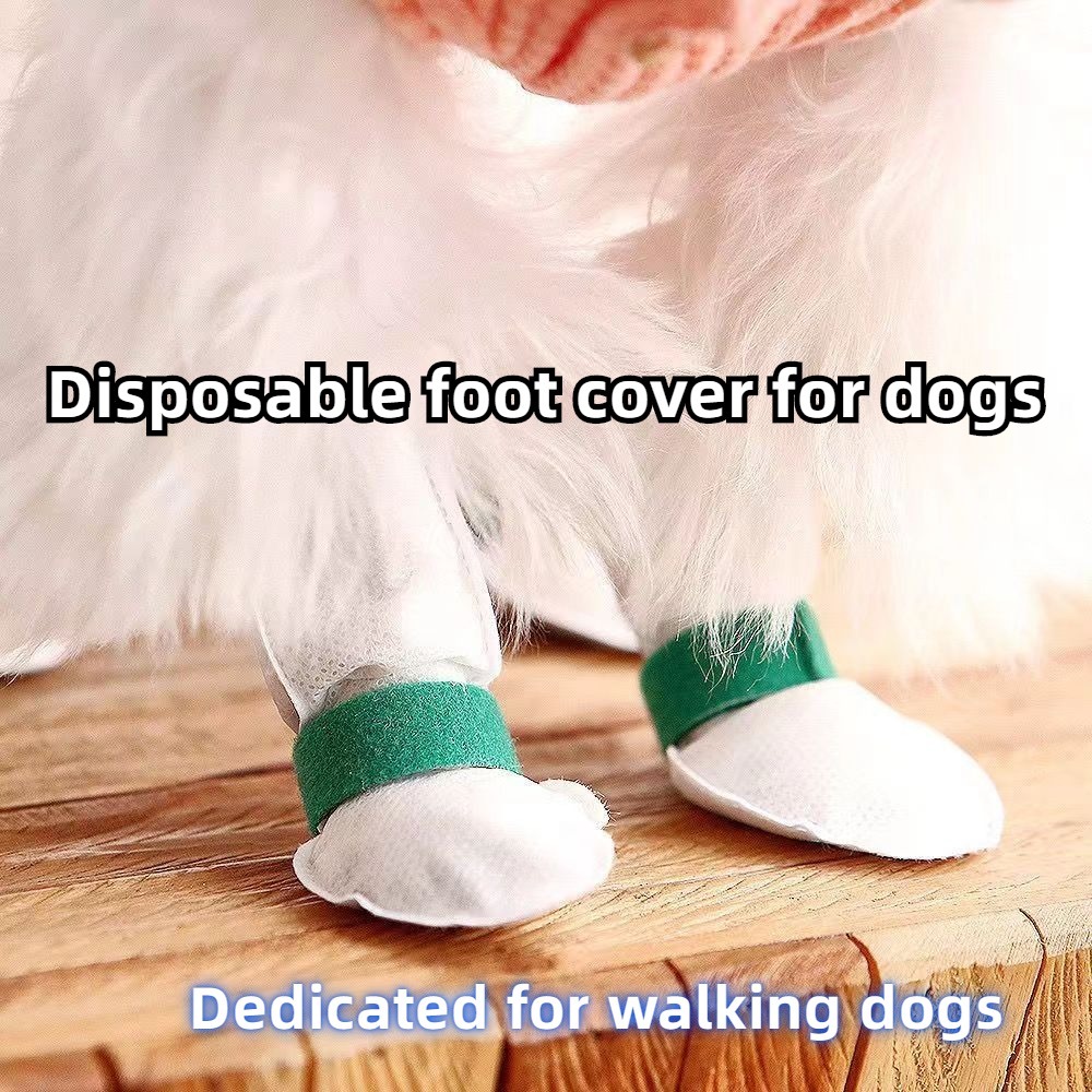 Disposable Pet Shoes for Dogs - Waterproof & Dirt-Proof Shoes with Elastic Bandage for Dog Paw Protection Outdoor