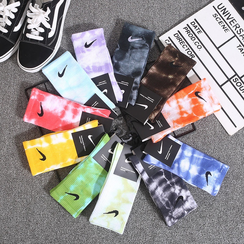 Tie-dye Nk Socks Cotton Colorful Long Sock for Men and Women sport socks