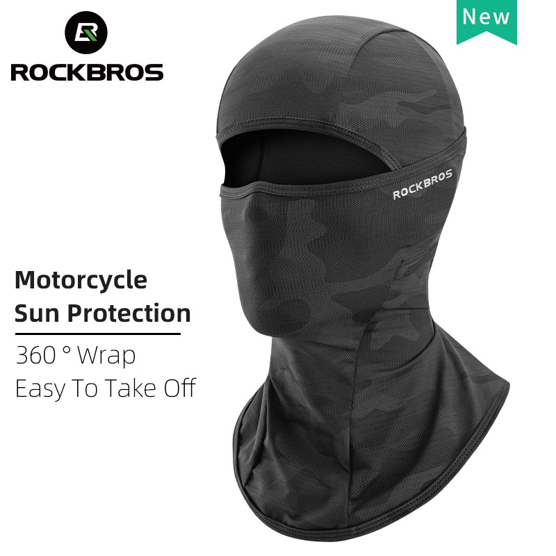 ROCKBROS Sun Protection Balaclava Men Women Electric Bike Motorcycle Full Face Mask Ice Silk Headwear For Cycling Spring Summer