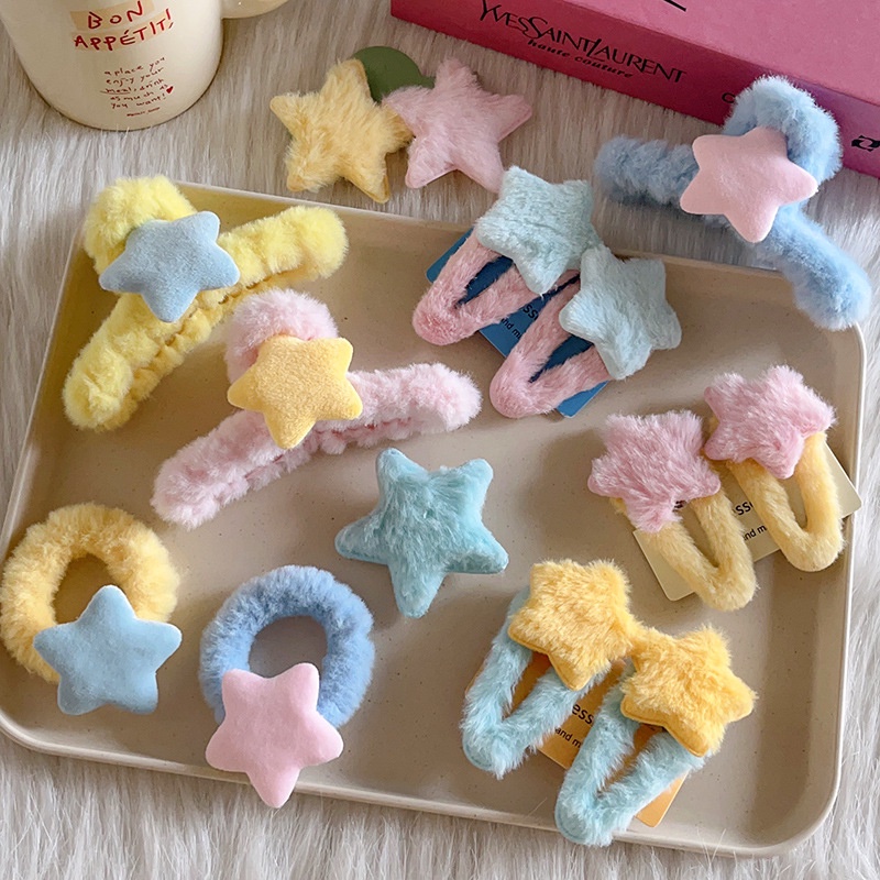 Plush Stars Grab Clip Ladies Shark Clip Cute Hairpin Hairpin Clip Headpiece Hair Accessory Ladies