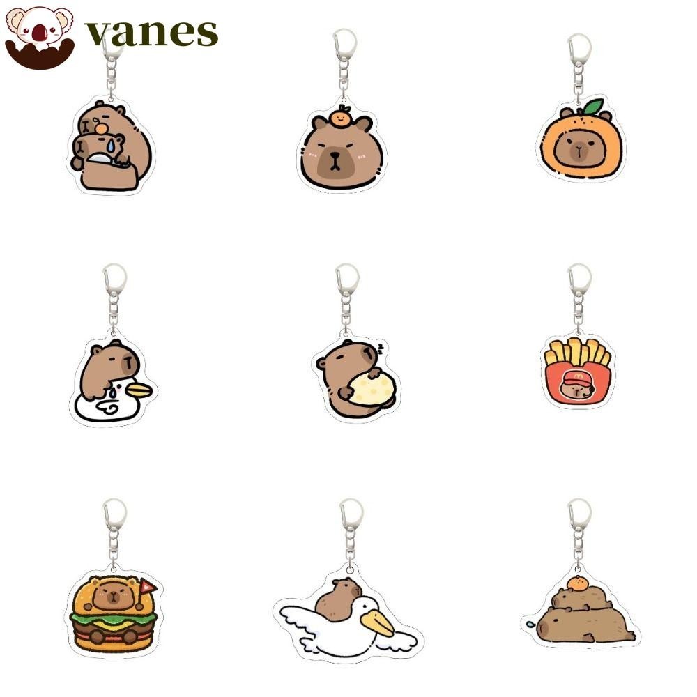 VANES Capybara Acrylic Keychain, Cute Capybara Capibara Bag Hanging, Birthday Gift Funny Puppy Acrylic Kapibara Pendant Backpack Decor