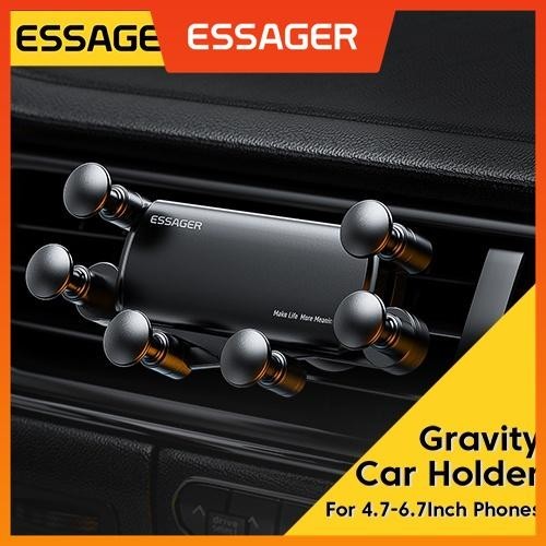 Essager Car Phone Holder for Car Air Vent Mount Cell Phone Support For 4.7-6.7 Inch for Samsung iP Metal Gravity Holdercar phone holder