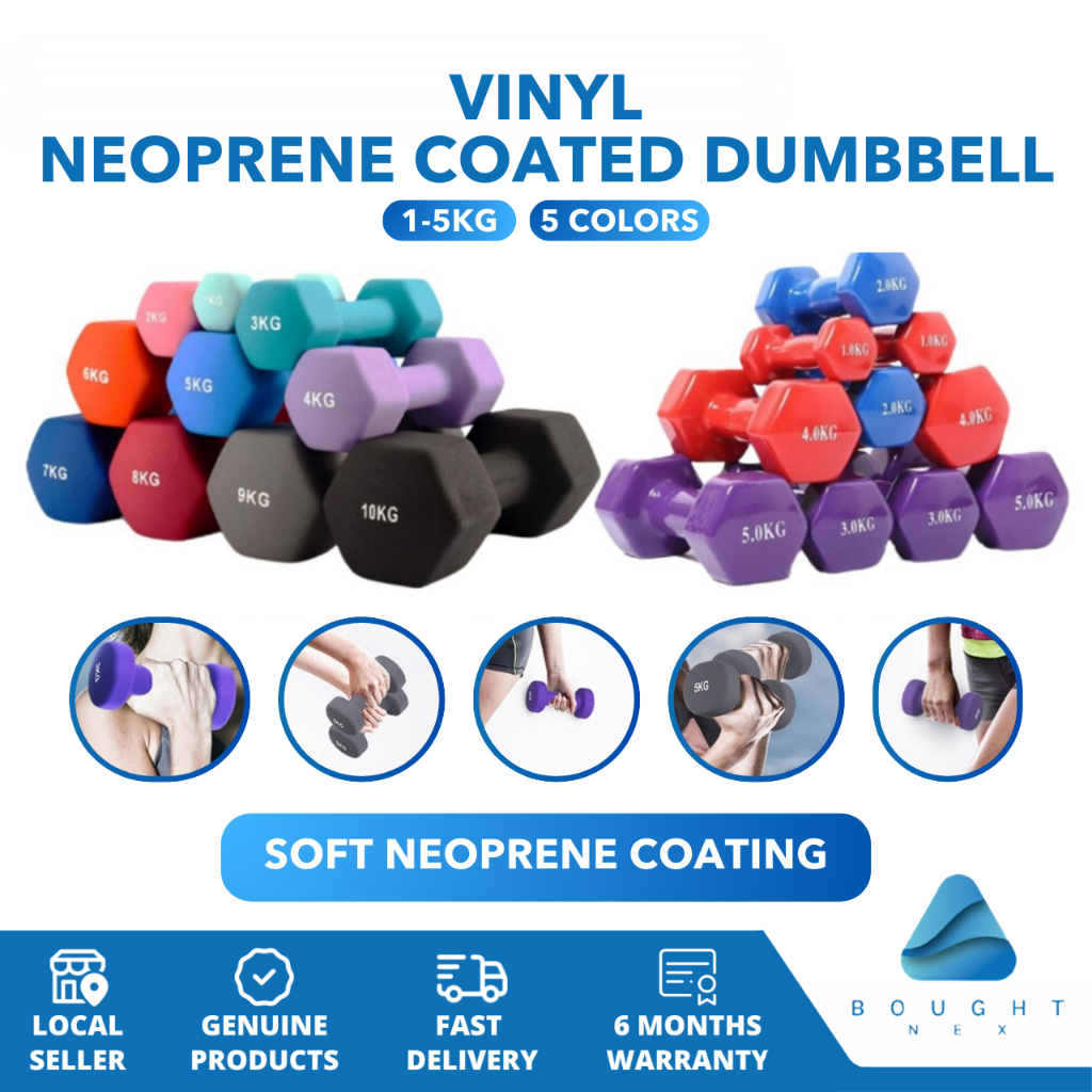 Vinyl Neoprene Coated Dumbbell - Durable, Compact for Home Gym Workouts