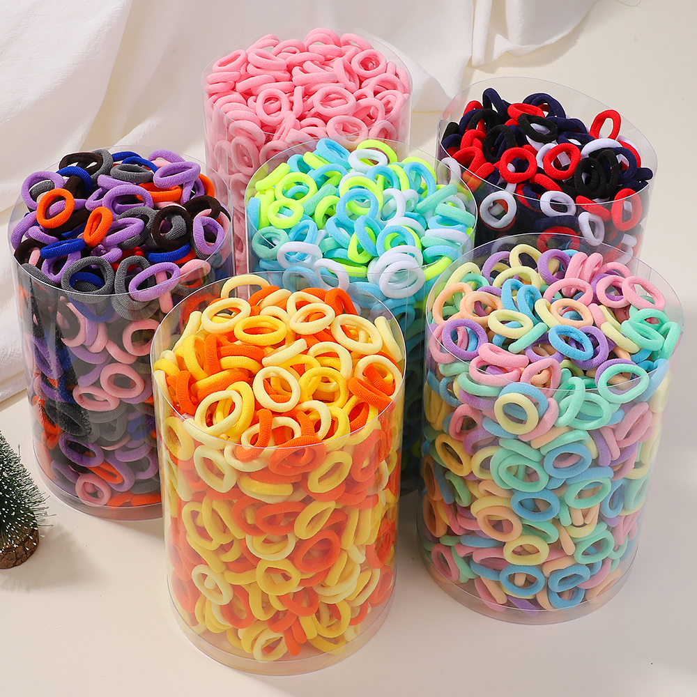 300PCS Kids Girls Sweet Colorful Nylon Elastic Hair Bands Rubber Bands Scrunchie Ponytail Hold Small Hair Tie Hair Accessories